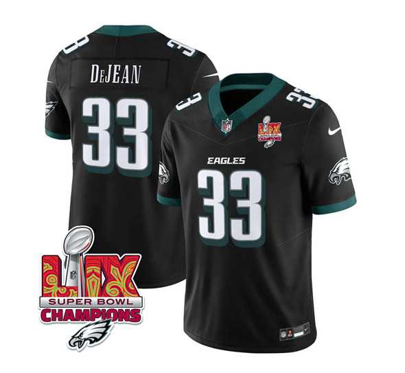 Men & Women & Youth Philadelphia Eagles #33 Cooper DeJean Black 2025 Eagles Logo Super Bowl LIX Patch New F.U.S.E. Vapor Untouchable Limited Stitched Jersey Dzhi
